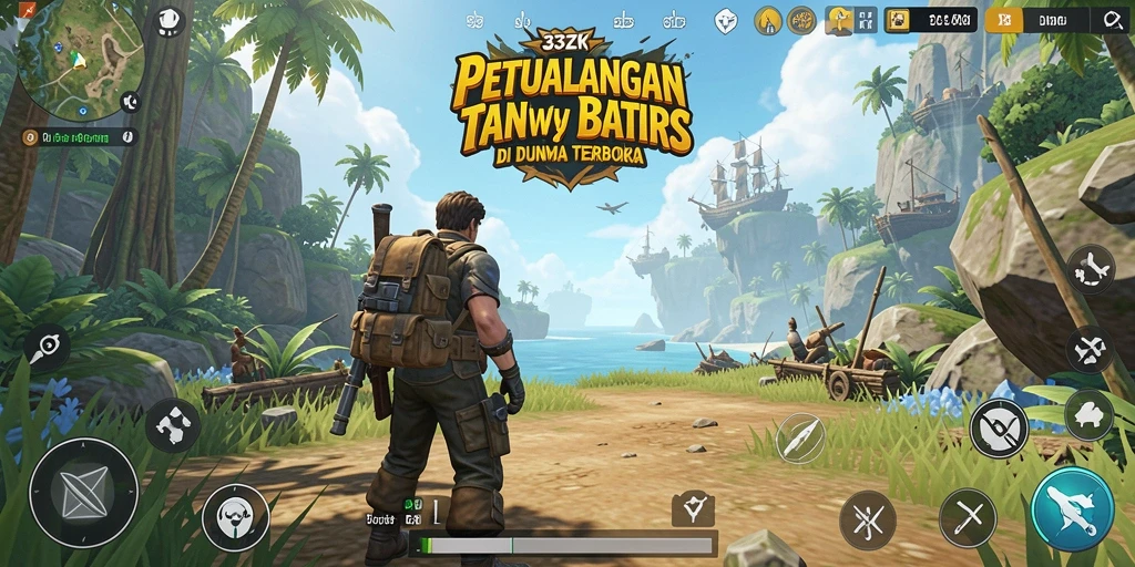 Screenshot menunjukkan aksi eksplorasi di dunia terbuka 33ZK.