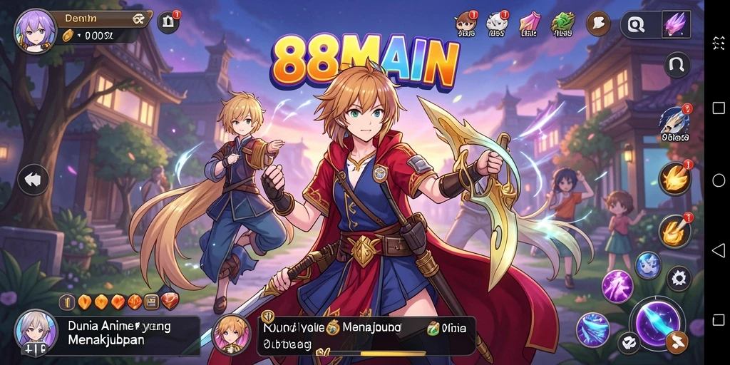 Screenshot gameplay 88MAIN yang menampilkan karakter Anime yang menarik.