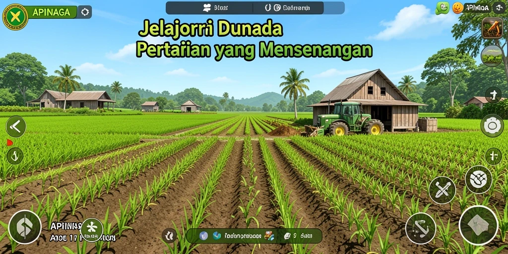 Tampilan menarik dari gameplay pertanian di APINAGA.