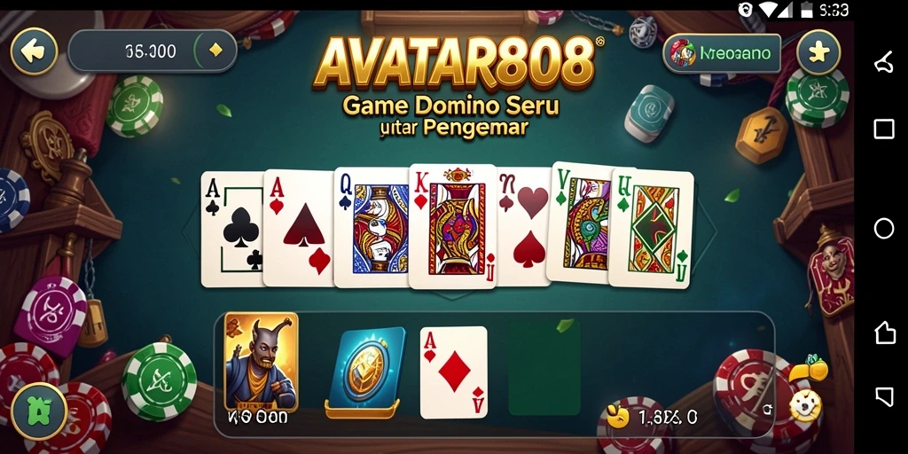 Tampilan gameplay Domino yang menarik dan interaktif di AVATAR808.