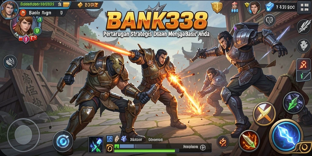 Screenshot utama BANK338 menunjukkan momen seru saat menyerang musuh.