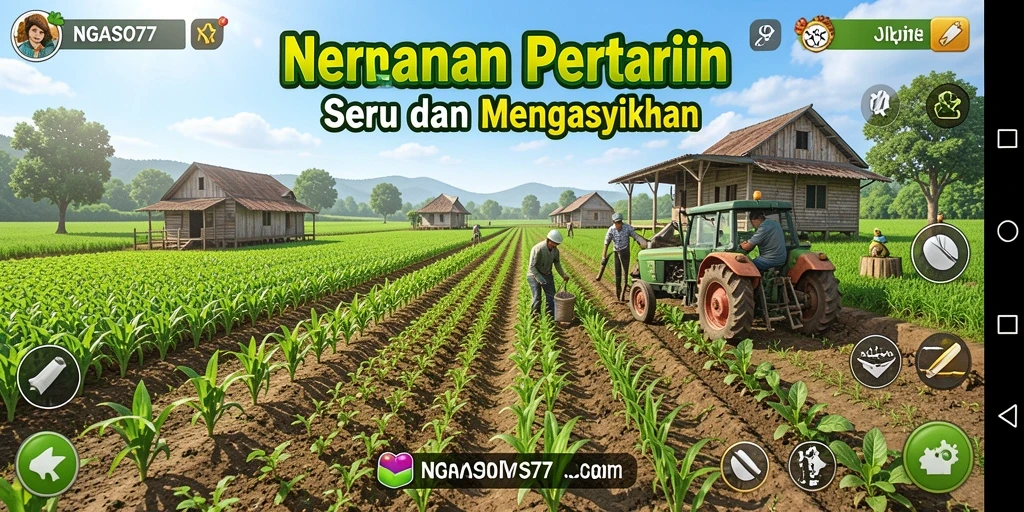Gameplay menarik dari NGASO77 menampilkan pertanian yang aktif dan menyenangkan.