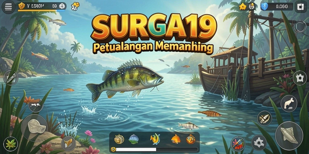 Gameplay menakjubkan SURGA19 saat menangkap ikan di lautan.