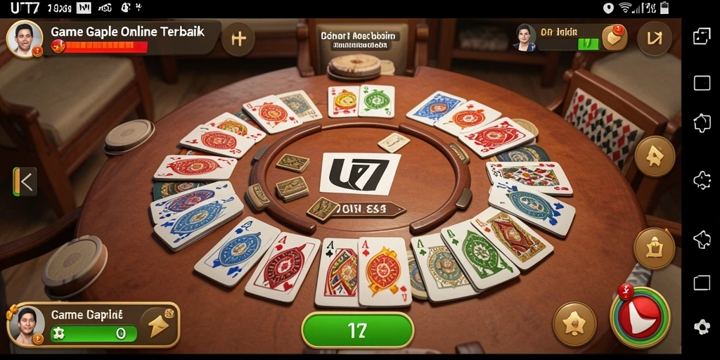 Screenshot gameplay UT77 menunjukkan momen seru bermain Gaple.